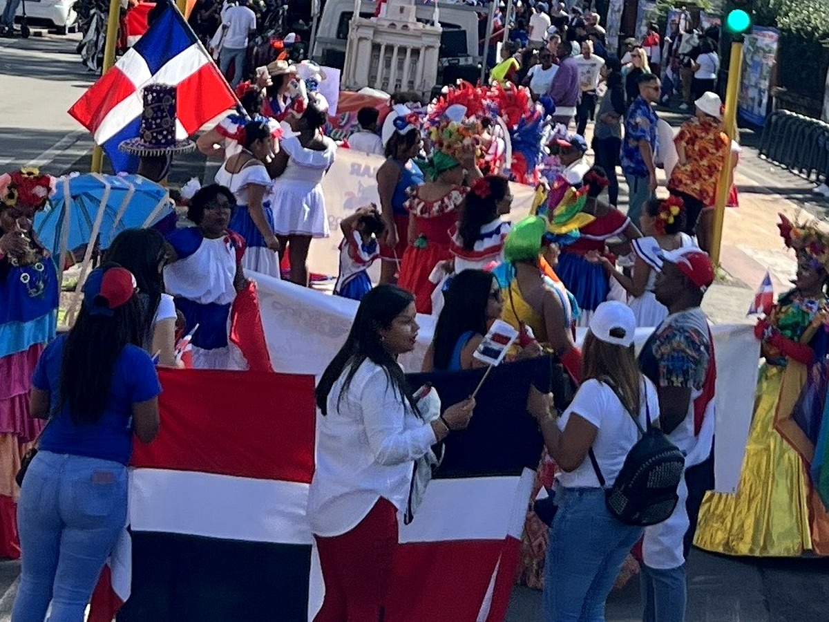 Dominican community group taking part in a cultural celebration.