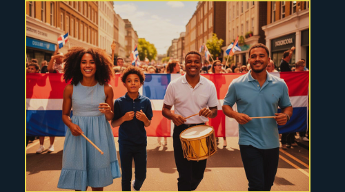 Dominican Parade UK community parade crowd in London